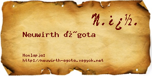 Neuwirth Ágota névjegykártya