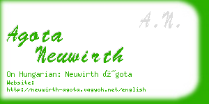 agota neuwirth business card